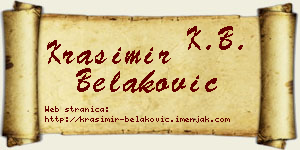 Krasimir Belaković vizit kartica